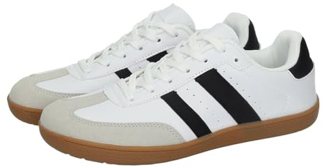 DEMAX 7-1227B2 Zapatillas Deportivas respetuosas para Mujer Blancas con Detalles Negros y Plantilla Double Memory Foam Mujer Deportivos Blanco-Negro 39
