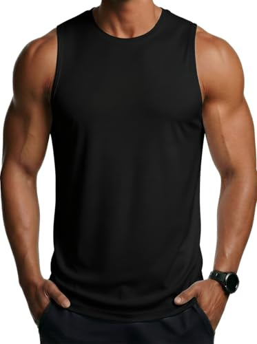 MAGCOMSEN Débardeur Homme Sport Tee Shirt sans Manche Anti UV Séchage Rapide Respirant Marcel Homme Muscle Gym Gilets