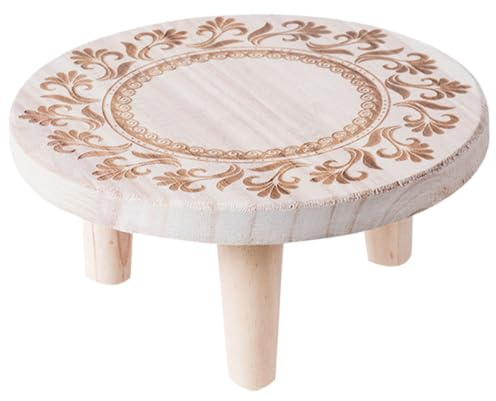 HEANUJJ Porta Piante in Legno Rustico Superficie Liscia, Alzata per Fioriere da Interno per Ufficio e Soggiorno, Supporto Stabile per Vasi e Bonsai