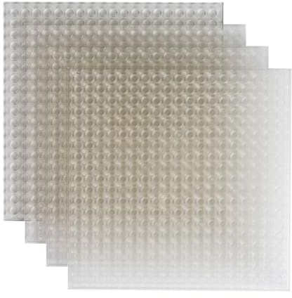 Q-Bricks Classic Bauplatten | 20x20 Noppenanzahl | 16 * 16 cm | Kompatibel mit Meisten Marken | 4 STK. im Set | Farbe: Trasparent