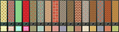 16er Set Ordnerrücken für breite Ordner Pattern Ordner Aufkleber Etiketten Deko 474 321 322 323
