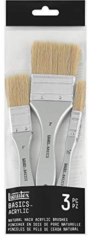 LIQUITEX BASICS SET DE 3 PINCEAUX SOIE DE PORC NATURELLE