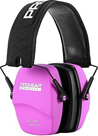 PROHEAR 016 Schiessen Gehörschutz Lärmschutz Kopfhörer für Schießsport, Ohrenshcutz für Erwachsene, Kapselgehörschutz für Jagd, SNR 28dB, Rosa