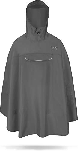 normani Premium Wasserdichter Regenponcho Poncho mit Kapuze und seitlichen Einschubtaschen - Kleines Packmaß - Fahrradponcho Regenmantel Unisex (S-3XL) Anthrazit XXL/3XL