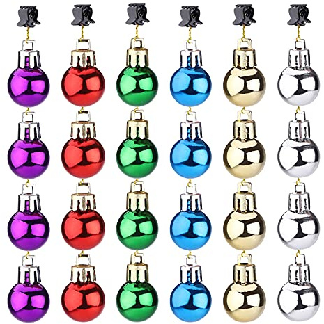 Hileyu 24 Pezzi Mini Beard Bauble Decorations Baubles con fermacapelli Ornamenti per Barba novità Divertente Regalo Festivo Palline di Natale in Miniatura per la Festa di Natale