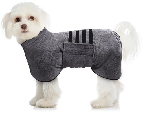 Pejoye Hundebademantel aus Mikrofaser, Pfotentuch – Saugfähiger Hunde Bademantel, Hunde Handtuch mit Hund Bademantel Mantel Haustier Bademantel mit Magischem Klebeband