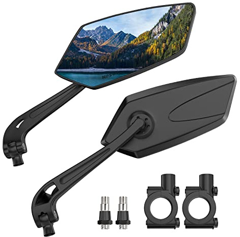 2 Pack Bike Mirrors, eBike Mirrors for Handlebars, 360° Adjustable Safety Bicycle Rear View Mirrors, Scratch Resistant Glass Lens, Bicycle Universal Fit Accessories