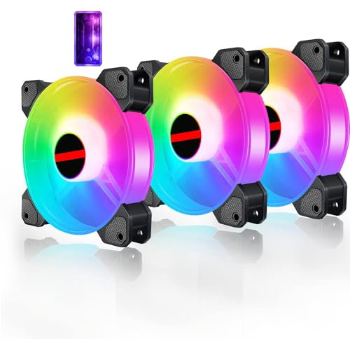 Fan Case PC RGB da 120 mm Fans 5V-3pin Argb Indiribile Sincronizzazione della scheda madre Sincronizzazione con controllo wireless per la velocità per PC RADIARS SYSTEM-3 Pack