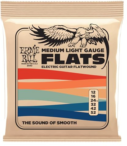 Ernie Ball Medium-Light Stainless Steel Flatwound Electric Guitar Strings - 12-52 Gauge