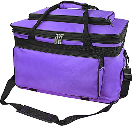 IPENNY Large Art Storage Bag Waterproof Premium Heavy Duty Spacious Carry Tote Bag Drawing Tool Organizer with Handle Shoulder Strap for Palette Paints Brushes Pencil Sketchbook (Purple)
