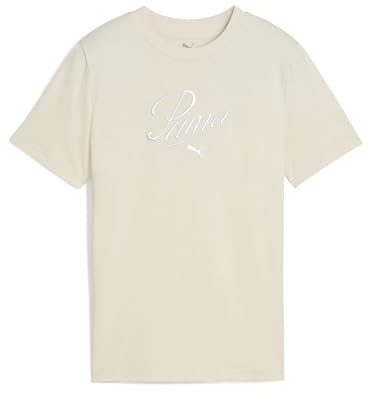 Puma Mädchen Script Tee G Hemd, Alpine Snow, 128 EU