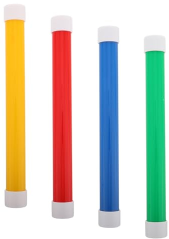 SUPVOX Track Relay Stick 10 Inch Lightweight Running Rods for Kids Kindergarten Pe Classes School Sports Outdoor Training Equipment Set of 4