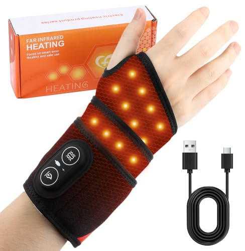 Afenau Coussin chauffant pour le cou, coussin chauffant sans fil avec 3 réglages de chaleur et 3 vibrations réglables, coussin chauffant rechargeable pour poignet avec batterie de 3000 mAh, cache-cou