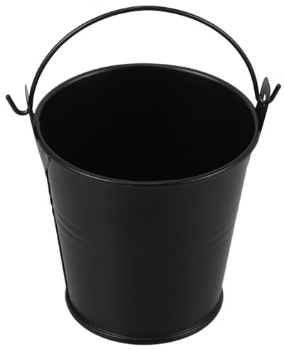 HOMSFOU Secchio per Grasso da Barbecue in Ferro 7,7x7,5x5,6 Cm Manico Portatile, Contenitore per Olio Barbecue da Esterno, Compatto e Facile da Pulire per Uso in Giardino e Patio