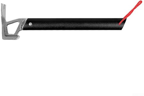 Portable Tent Hammer with Hook For for Stake Removal and Aluminum Handle For for Camping and Mountaineering (Black)