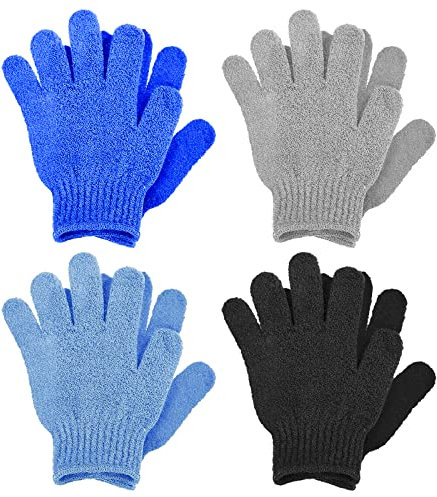 Sibba 8 Stück Peeling-Handschuhe Bambus-Peeling-Handschuhe Körperpeeling Peeling-Waschlappen Scheuerhandschuh für Dusche Spa Massage und Abgestorbene Hautzellen