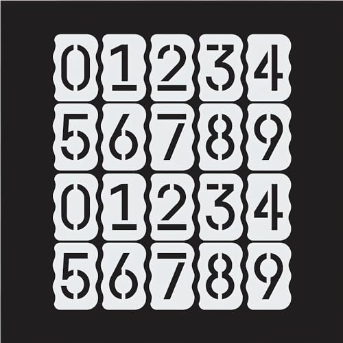 Kit di stencil per pittura di indirizzi, 20 figure da 10 cm, 2 set di numeri da 0 a 9, soddisfa la maggior parte delle esigenze di pittura degli indirizzi