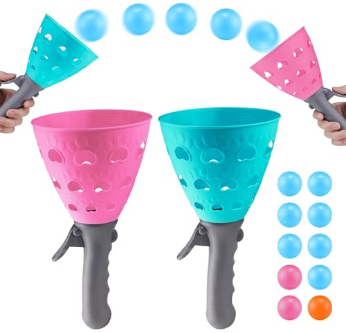LIVESTN Jeu de balle de capture, gobelet de capture, jeu de balle avec 2 gobelets et 10 balles, jeu de lancer, jeux d'extérieur pour enfants, pour le jardin, le parc ou la plage, jouet de fête amusant