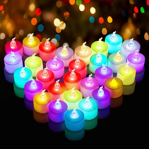 50 lumini led che cambiano colore, candele a batteria, senza fiamma, per Natale, Halloween, decorazioni luminose