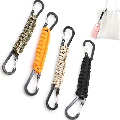 OHYER Porte-clés Paracord avec Fermeture à vis Mousqueton Tactique Militaire Paracorde Porte-clés Mousqueton Tressé Paracorde Tressée pour l'extérieur aromathérapie (Couleur-Crochet à Double tête-4)