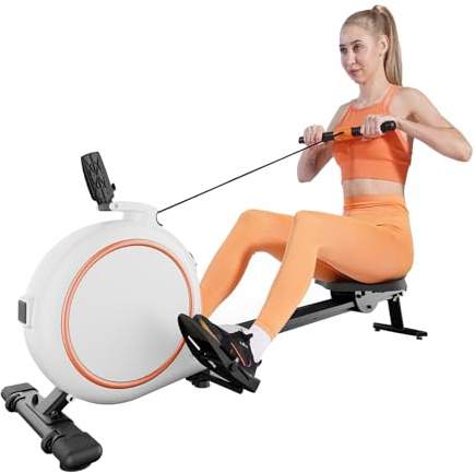 Superun Máquina de Remo para Gimnasio en Casa - Remadora con 32 Niveles de Resistencia Magnética Silenciosa, Compatible con App Máquina de Cardio con Pantalla LCD