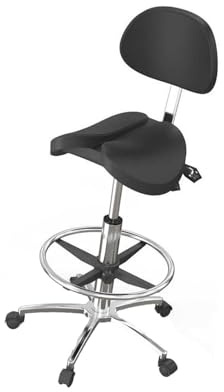 Generico Sgabello Ergonomico A Sella, Sedia Scorrevole Liscia,Altezza Regolabile 53-73 Cm,Facile Da Pulire For Casa,Salone,Taglio,Ufficio,Scuola(With backrest)