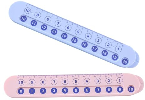 Homoyoyo Règle à Calcul Double Face en Plastique pour Garçon et Filles Pratique Addition et Soustraction, Outil Mathématique Polyvalent pour Salle de Classe et Apprentissage