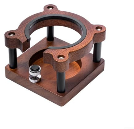Besttoolifes Stazione di pressatura regolabile in legno per espresso, base manomissione caffè e portafiltro per cestini da 51-58 mm, compatibile con macchine espresso (A)