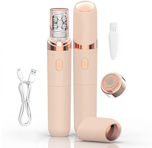 Epilator,Facial Hair Removal for Women,2-in-1 Gentle Root Removal PluxyEpil for Coarse & Fine Hair,2026 New Upgrades Rechargeable Lady Electric Depiladora for Face/Legs/Bikini Smooth Skin (Rose Gold)