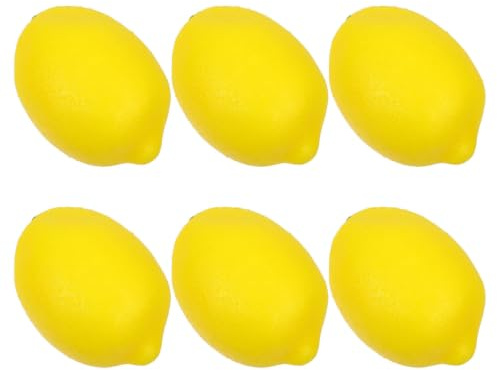 VALICLUD 6 St Konstgjorda Citroner Realistiska Gula Frukter för Bordsdekoration Fotorekvist Sommarparty och Hemvisning Livfulla och Hållbara Konstfrukter