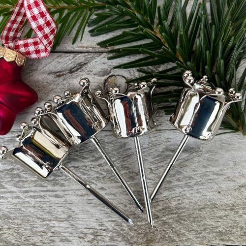 Gartenzaubereien Kerzenhalter für Tafelkerzen Silber 4er Set