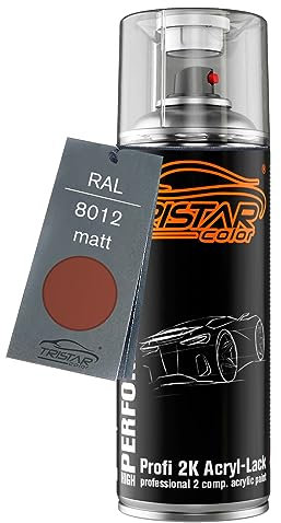 TRISTARcolor RAL 8012 Rotbraun matt 2K Acryl Spraydose Sprühdose Spritzlack Sprühlack 400 ml schnelltrocknend