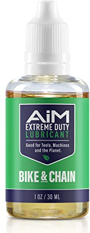 PlanetSafe Lubricants AiM Bike Chain Lube - 1oz - Bicycle Chain Lubricant for Road, Mountain & MTB Bikes - Dry and Wet Conditions - Non Hazardous, Safe for You - Made in The USA!
