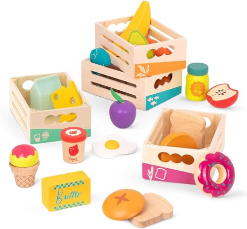 B.Toys Little Foodie - Spiel-Lebensmittel aus Holz zum Sortieren, bunt, geeignet für Kinder ab 3 Jahren - 45567