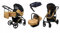 BabyLux® Kinderwagen Set 4 in 1 - EcoLux - incl. Babywanne, Buggy Sportsitz, Auto-Babyschale, ISOFIX-Basisstation - Autositz - Kinderwagenset - Kombikinderwagen mit Wickeltasche usw.