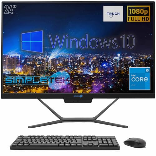 SIMPLETEK - All in One Touch PC | Intel Core i5 6th Generation | Windows 10 Pro | 4GB RAM SSD 120GB | Integrierte 2K Webcam | Touchscreen Bildschirm | BT 5.2