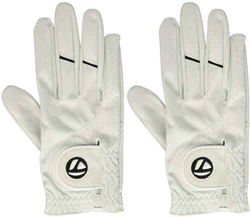 TaylorMade Men's Stratus Tech Golf Glove, White, Medium/Large (Pack of 2)