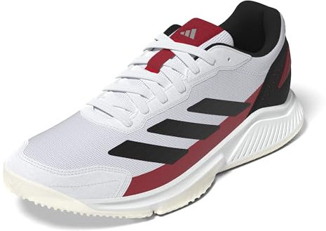 adidas Courtquick Mens Padel Shoes, Zapatos Hombre, Cloud White/Core Black/Lucid Red, 40 2/3 EU