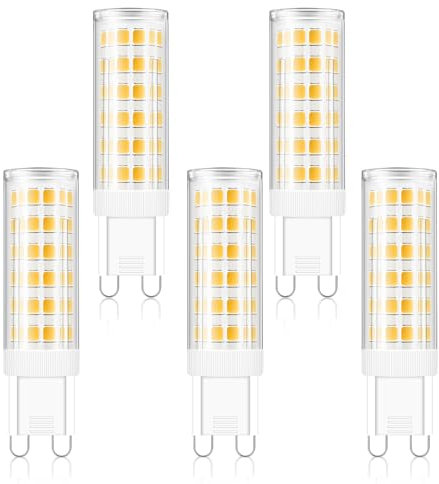 Liuyife Lampadine LED G9 7W Bianco Caldo 3000K, 700LM, AC 220-240V, Equivalente 70W Lampada Alogena, G9 Lampadine a Risparmio Energetico, Non Dimmerabile, Confezione da 5