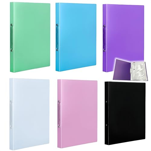 HJYDGJ 6 Stücke Einfarbig Dokumente Ordner Dünn Kunsts toffordnerSchulordner A4 Ringbuch Ringbuch A4 Ringmappe