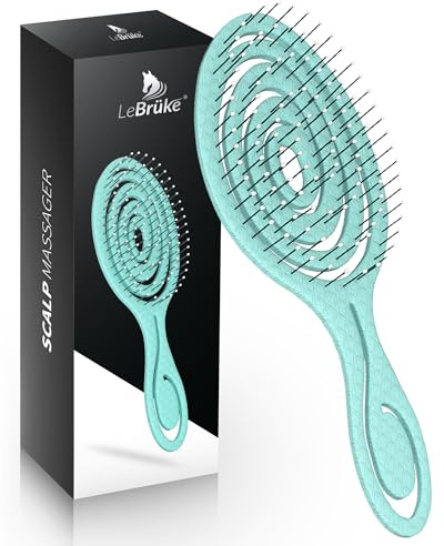Lebrüke Cepillo de pelo sin tirones – para mujeres y hombres – Cepillo desenredante – para rizos y pelo largo