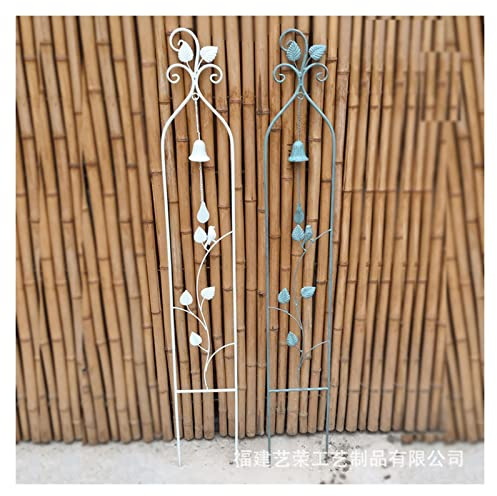 Soporte de hierro para plantas trepadoras con campana de 134 cm, enrejado decorativo para plantas trepadoras, flores, clemátides, hortensias, guisantes dulces, decoración de jardín blanco