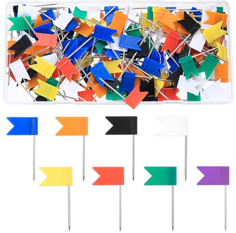 160 Pcs Punaises Tableau Liège pour Cartes, épingles à Punaises Decoratives Multicolores pour Tableaux d'Affichage, Tableaux en Liège, Bureaux, Maisons, école (8 Couleurs)