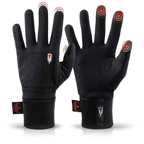 THE HEAT COMPANY – Polartec Liner - Warme Touchscreen Handschuhe für Damen & Herren - Premium Qualität - Winterhandschuhe schwarz - Fahrradhandschuhe & Laufhandschuhe - Größe 10