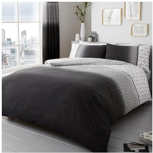 Gaveno Cavailia Luxury URBAN OMBRE Bed Set with Duvet Cover and Pillow Case, Polyester-Cotton, Grey, Double,11149378
