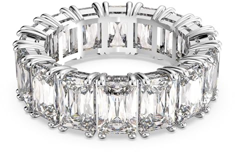 Swarovski Anello Vittore, Taglio rettangolare, Bianco, Placcato rodio