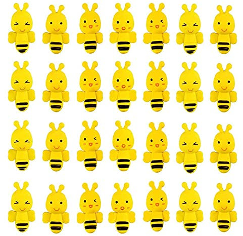 Hoshisea 50 Stück Bienen Radiergummi, Kreativer Radiergummi, Mini Tier Radiergummis, Gelber Radiergummi, Schreibwaren für Hausaufgabenbelohnungen und Geschenkfüllungen