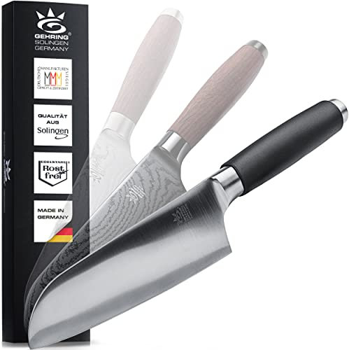 SOLINGEN HOME MYII | Santoku Messer/Scharfes Profi Küchenmesser | Asiatische Klingenform, made in Germany, eisgehärteter Edelstahl + ergonomischer Griff | Knife from Solingen