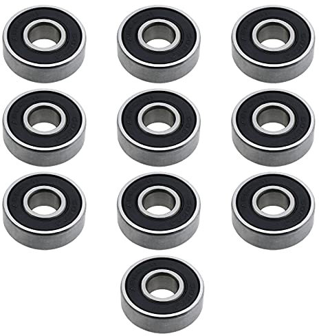 eMagTech 10pcs 608RS ABEC-11 Roulements de Planche à roulettes Billes à Gorge Profonde Double Scellé Blindé 8x22x7mm pour Patins à roulettes Roues de Scooter Imprimante 3D