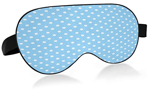 Masque de sommeil à motif de pois blancs pour femmes et hommes, lisse et confortable, masque pour les yeux, bandeau de nuit avec sangle réglable pour les voyages, le travail posté